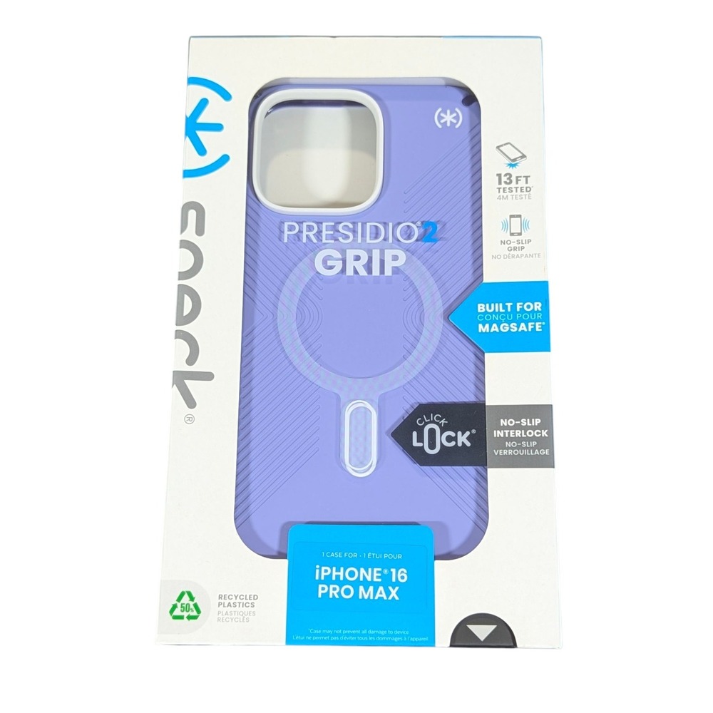D5-N Speck‎ Presidio2 Grip MagSafe w/ClickLock Case iPhone 16 Pro Max - Lavender